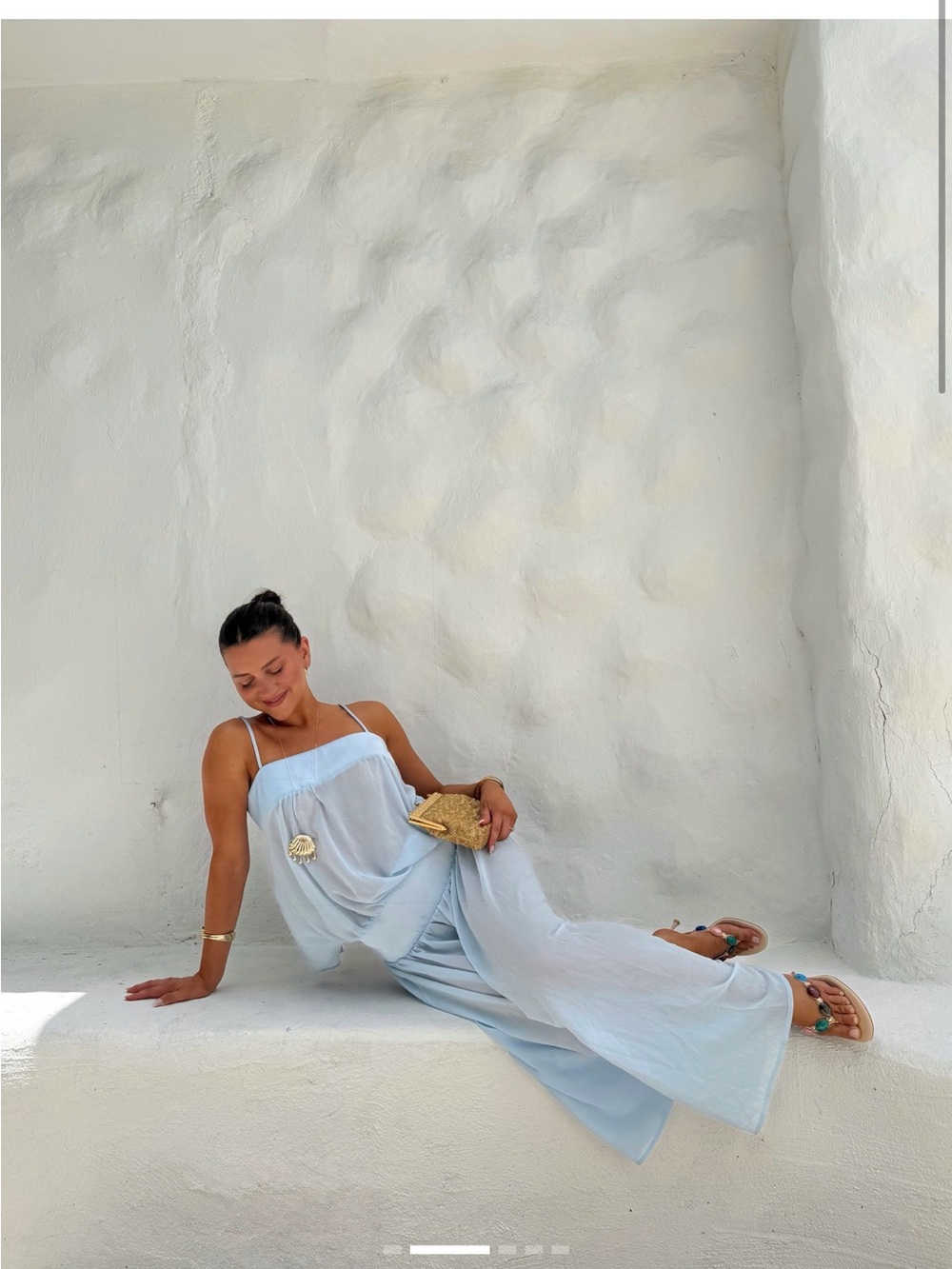 Lioness Gracia Light Blue new with tags size xs Spaghetti Strap Maxi Skirt Dress - Picture 4 of 5